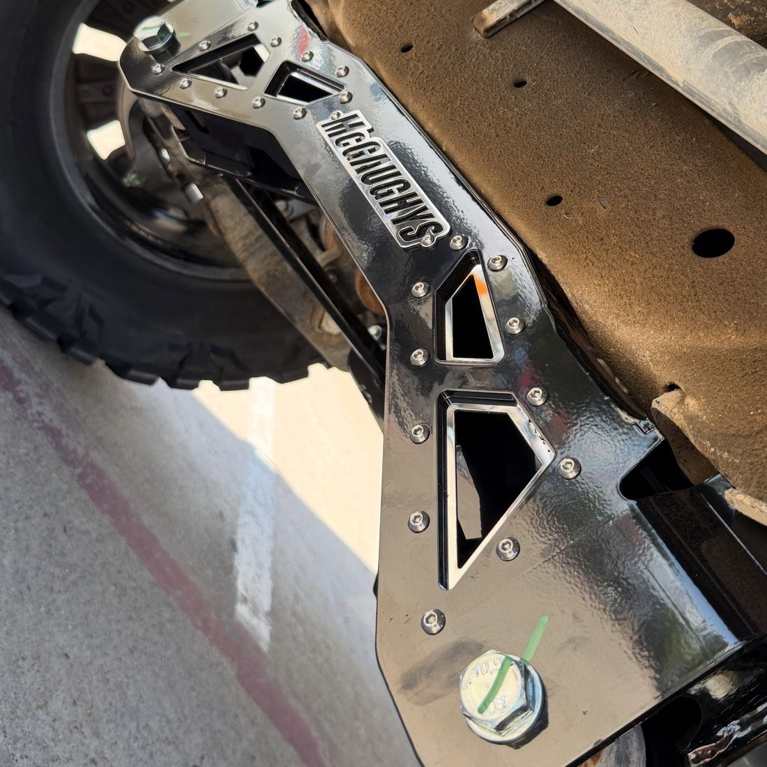 Traction bar and suspension hardware fitted in the Mansfield, TX shop